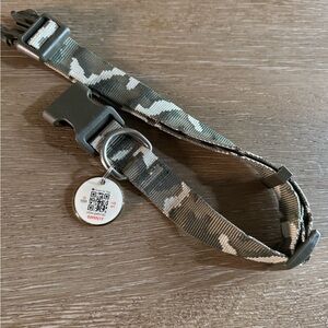Camouflage Dog Collar with QR Tag